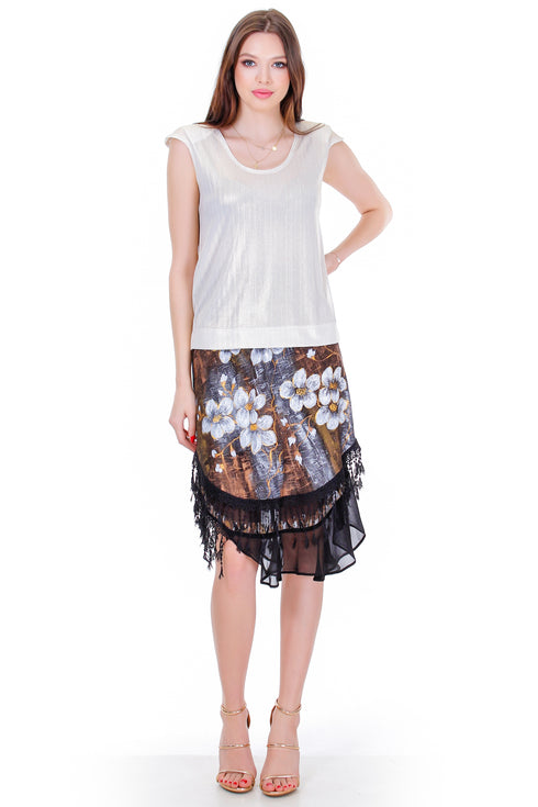 Fusta jerse pictata  Liza Panait Liza Panait Online Boutique